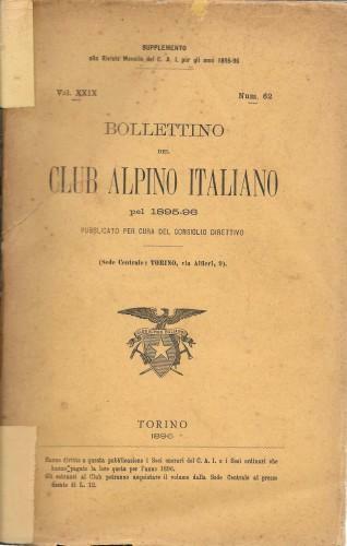 BOLLETTINO del Club Alpino Italiano pel 1895-96 pubblicato per cura …