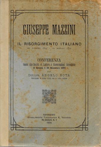 Giuseppe Mazzini. Il risorgimento italiano 22 giugno 1805 - 10 …