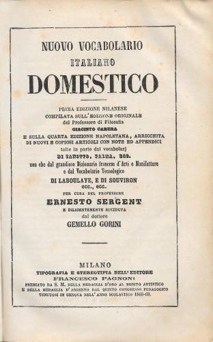 Nuovo vocabolario italiano domestico - unito - Nuovo vocabolario italiano …