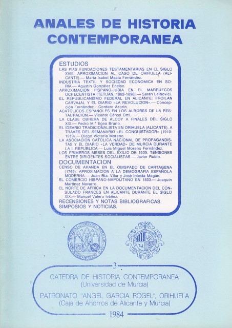 ANALES DE HISTORIA CONTEMPORANEA. 3. 1984
