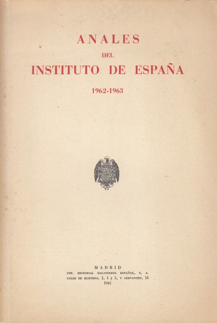 Anales del Instituto de España (1962 - 1963)