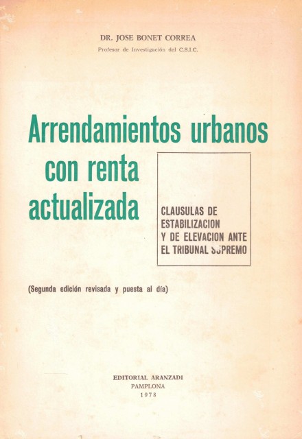 Arrendamientos urbanos con renta actualiada (Claúsulas de estabilización y de …