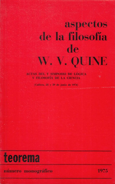 ASPECTOS DE LA FILOSOFÍA DE W.V. QUINE Actas del V …