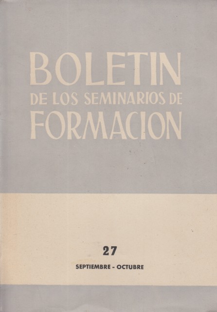BOLETÍN DE LOS SEMINARIOS DE FORMACIÓN Nº27