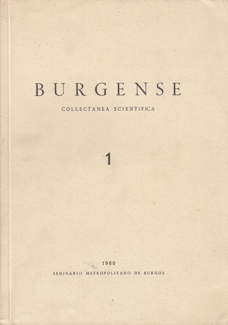 BURGENSE 1. COLLECTANEA SCIENTIFICA