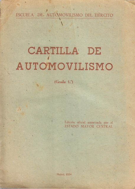 Cartilla de automovilismo (Grado 1º)