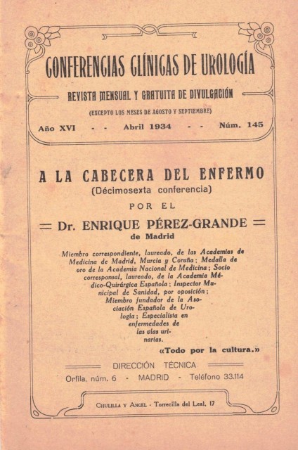 CONFERENCIAS CLINICAS DE UROLOGIA. REVISTA MENSUAL. AÑO XVI. Nº 145. …