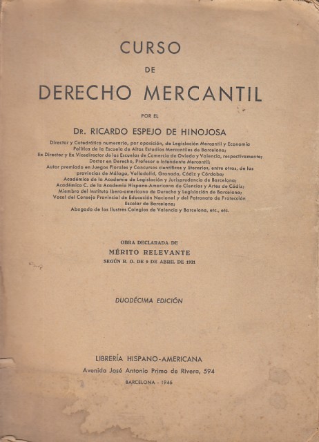 Curso de Derecho Mercantil