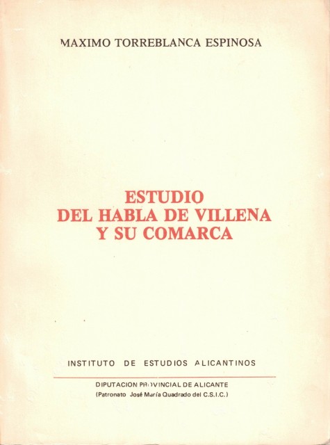 ESTUDIO DEL HABLA DE VILLENA Y SU COMARCA