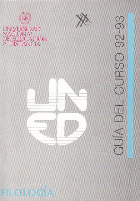 FILOLOGÍA. GUÍA DEL CURSO 92-93