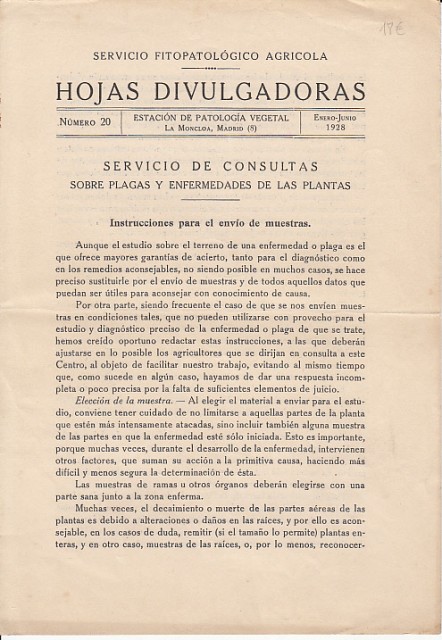 HOJAS DIVULGADORAS: SERVICIO DE CONSULTAS SOBRE PLAGAS Y ENFERMEDADES DE …