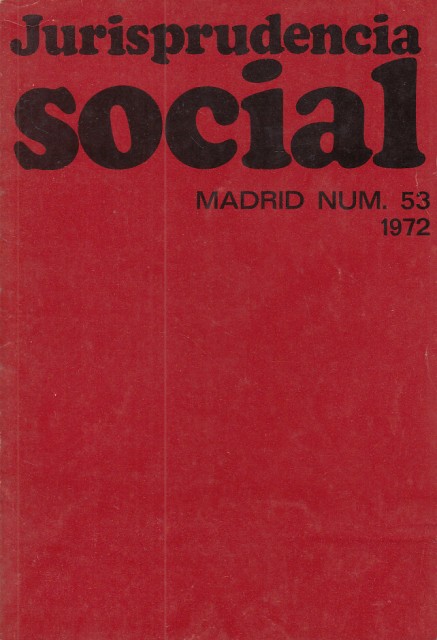 JURISPRUDENCIA SOCIAL. Nº 53. 1972