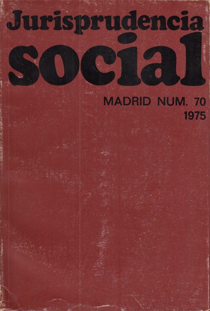 JURISPRUDENCIA SOCIAL Nº70. 1975