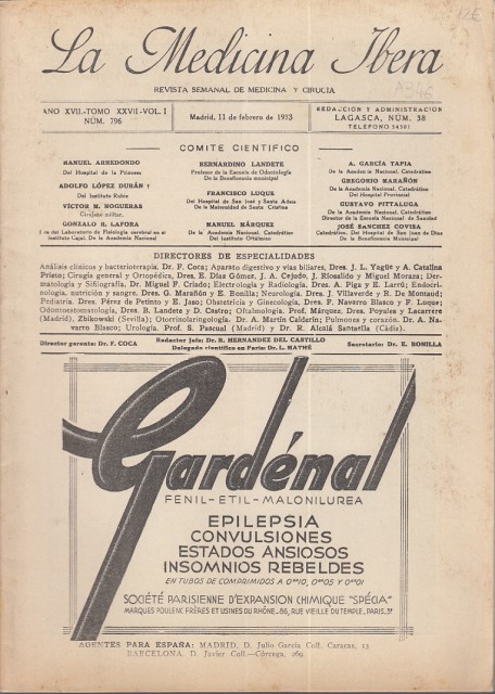 LA MEDICINA IBERA (Contribución al estudio de las nefritis; Embolia …