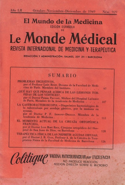 LE MONDE MEDICAL. REVISTA INTERNACIONAL DE MEDICINA Y TERAPEUTICA. AÑO …