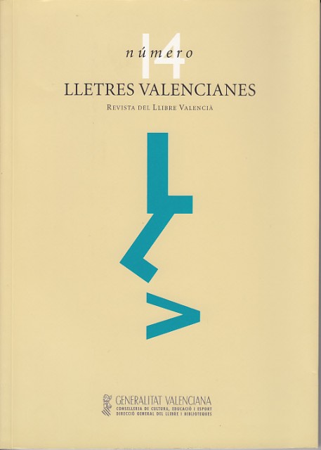 LLETRES VALENCIANES Nº 14 (Per a educar i viure millor; …