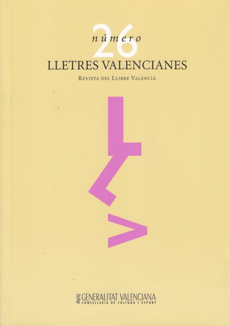 LLETRES VALENCIANES. Nº 26. REVISTA DEL LLIBRE VALENCIA.