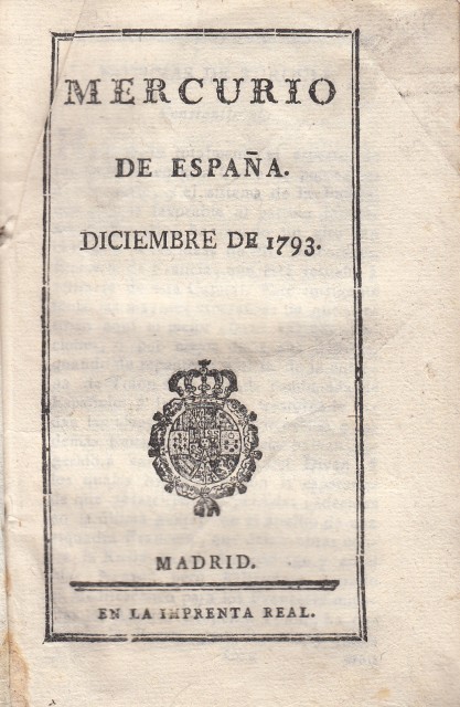 MERCURIO DE ESPAÑA. DICIEMBRE DE 1793.