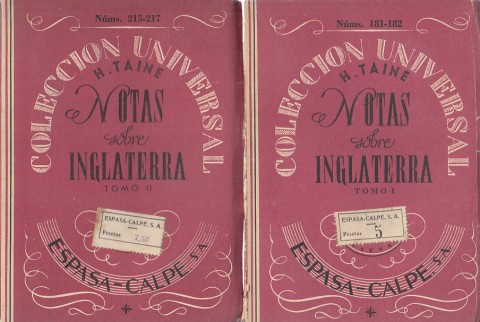 Notas sobre Inglaterra. Tomos I y II