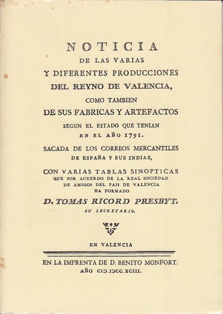 NOTICIA DE LAS VARIAS Y DIFERENTES PRODUCCIONES DEL REYNO DE …