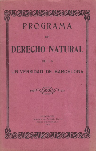 PROGRAMA DE DERECHO NATURAL DE LA UNIVERSIDAD DE BARCELONA