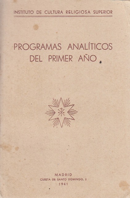 Programas analíticos del primer año