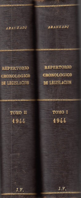 REPERTORIO CRONOLOGICO DE LEGISLACION 1944. TOMO I Y TOMO II.