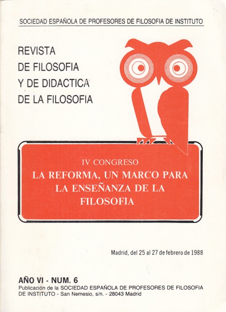 REVISTA DE FILOSOFÍA Y DE DIDÁCTICA DE LA FILOSOFÍA. IV …