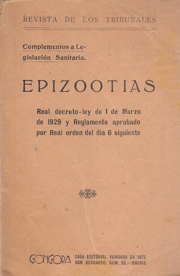 REVISTA DE LOS TRIBUNALES. Epizootias