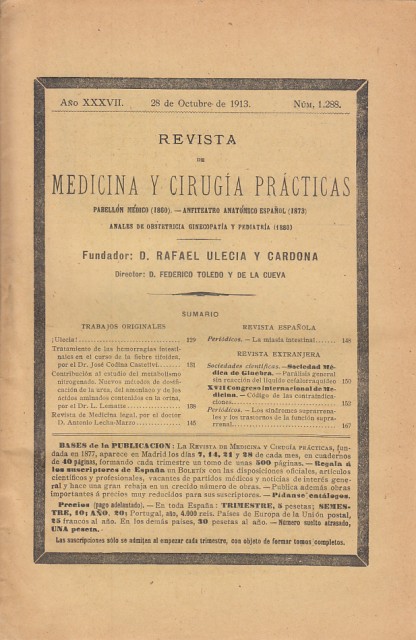 REVISTA DE MEDICINA Y CIRUJÍA PRÁCTICAS. Nº1288