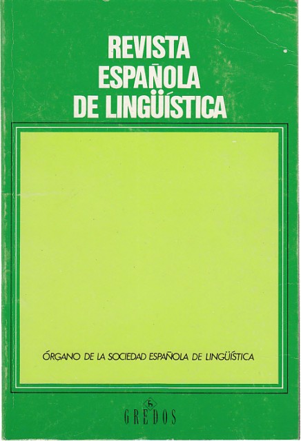 REVISTA ESPAÑOLA DE LINGÜÍSTICA. Nº 23-1