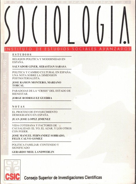 Revista internacional de sociología (Religión, política y modernidad en España; …