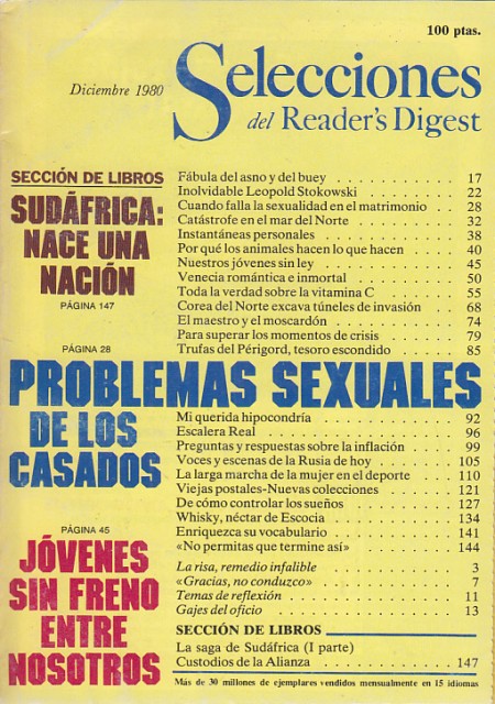 SELECCIONES DEL READER'S DIGEST. DICIEMBRE 1980