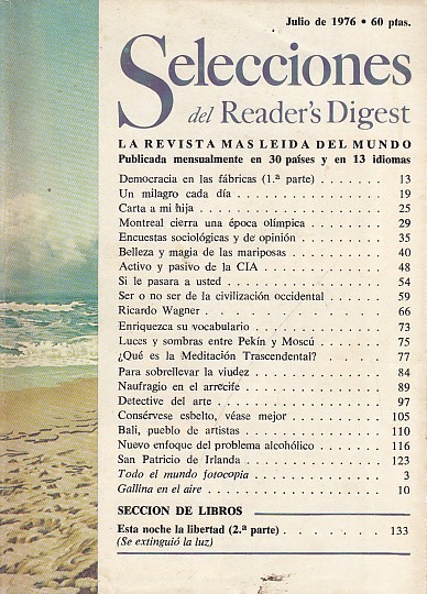 SELECCIONES DEL READER'S DIGEST. JULIO 1976