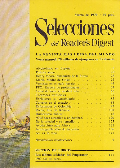 SELECCIONES DEL READER'S DIGEST. MARZO 1970