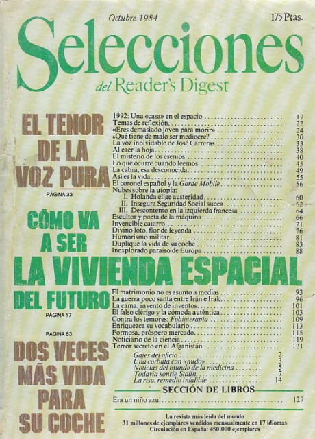 SELECCIONES DEL READER'S DIGEST. OCTUBRE 1984