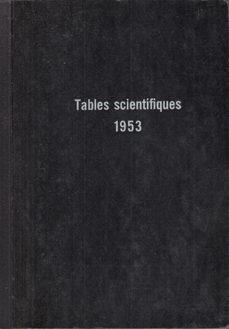 TABLES SCIENTIFIQUES 1953