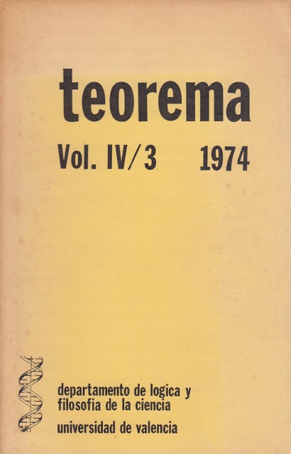 TEOREMA. REVISTA INTERNACIONAL DE FILOSOFIA . VOL. IV/3.