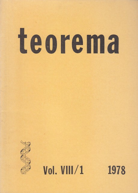 TEOREMA. VOL. VIII/1