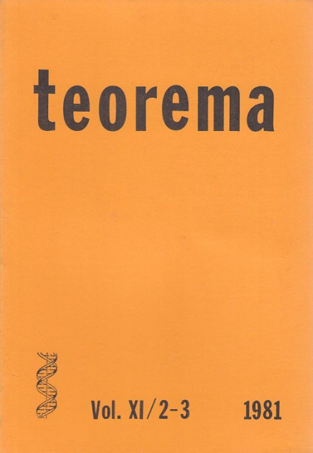 TEOREMA. VOL XI. 2-3. 1981