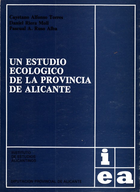 UN ESTUDIO ESCOLÓGICO DE LA PROVINCIA DE ALICANTE