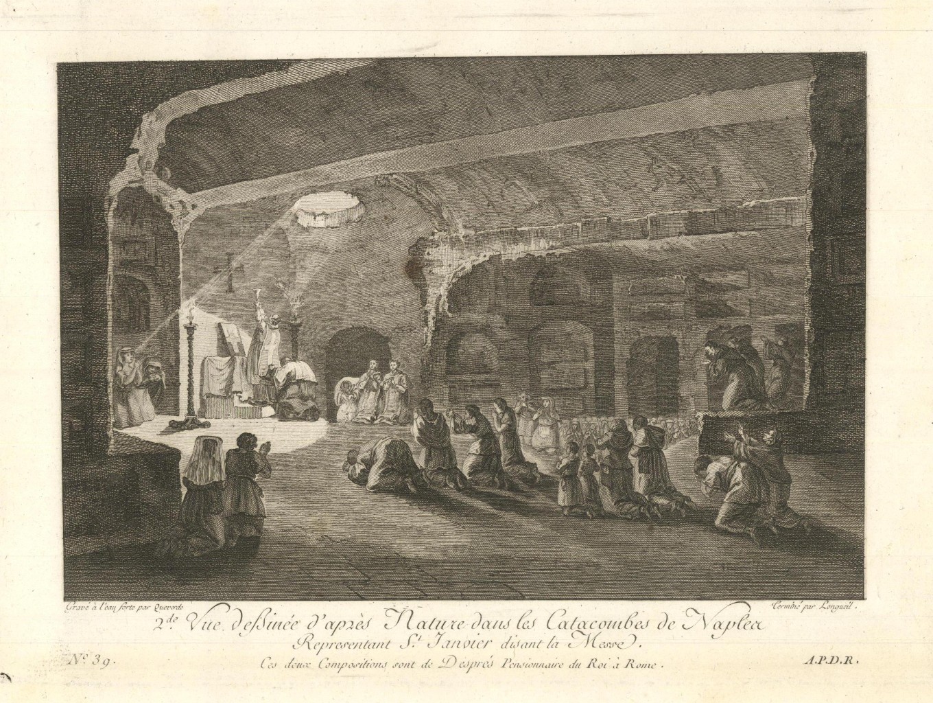 2.de Vue dessinée d'aprés Nature dan les Catacombes de Naples. …