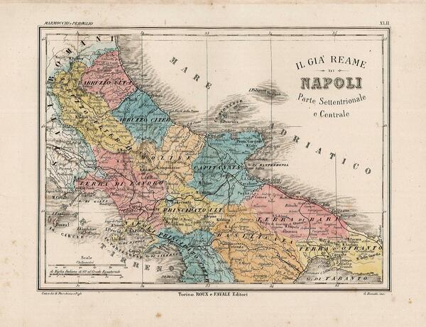 Il già Reame di Napoli . Parte Settentrionale e centrale