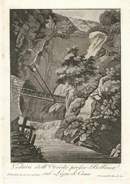 Veduta dell'Orrido presso Bellano sul Lago di Como