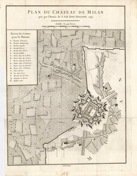 Plan du Chateau de Milan pris par L'Armée de S. …