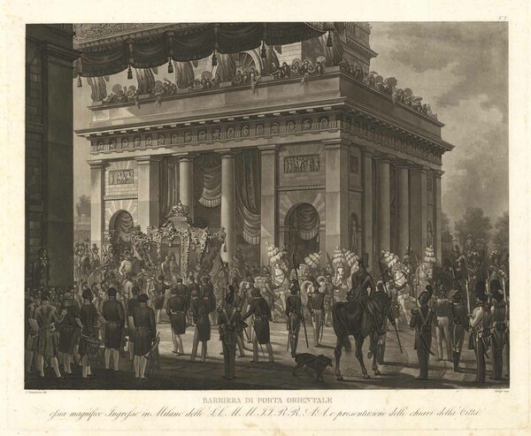 Barriera di Porta Orientale Ossia magnifico ingresso in Milano.e presentazione …