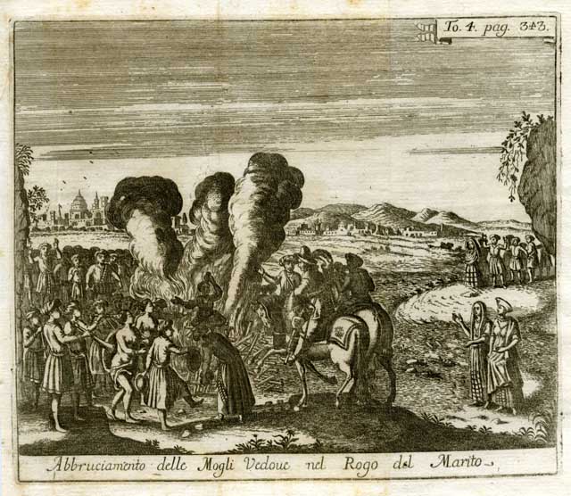 Abbrucciamento delle Mogli Vedove nel Rogo del Marito