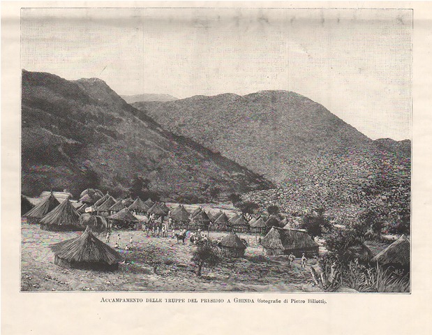 Accampamento delle truppe del presidio a Ghinda