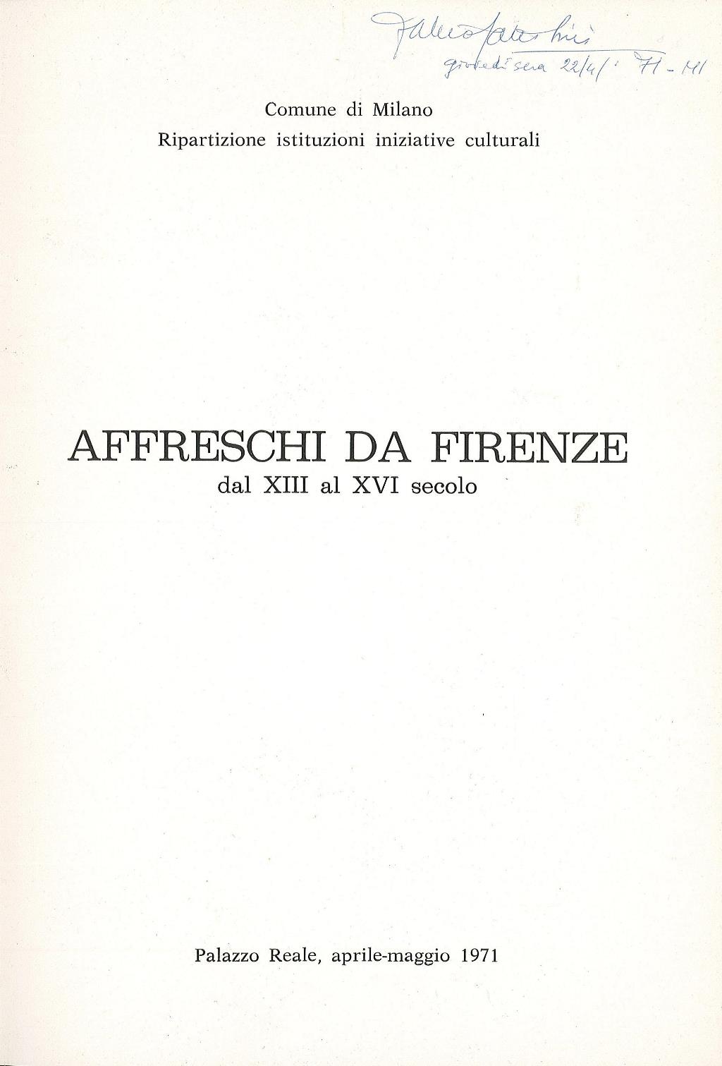 Affreschi da Firenze dal XIII al XVI secolo