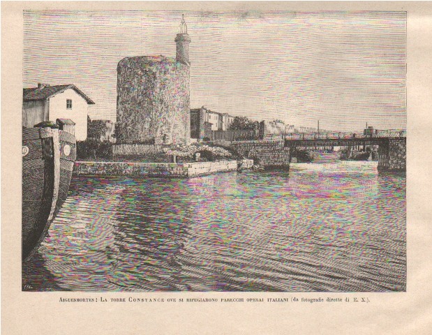 Aiguesmortes: La torre Constance ove si rifugiarono parecchi operai italiani